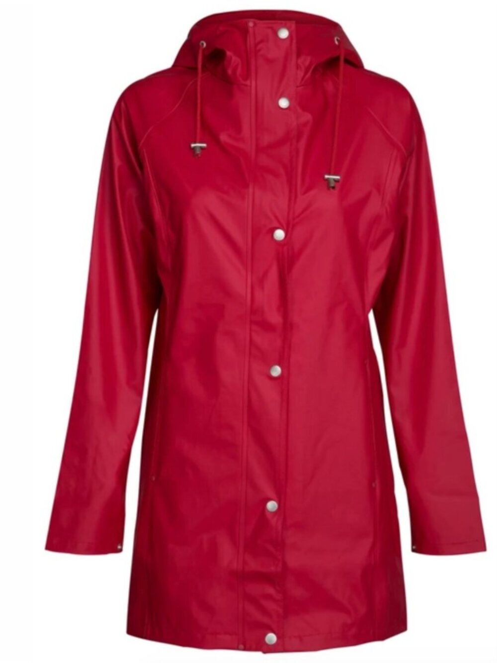 Ilse Jacobsen RAIN71 Hooded Raincoat – Deep Red – Size 34